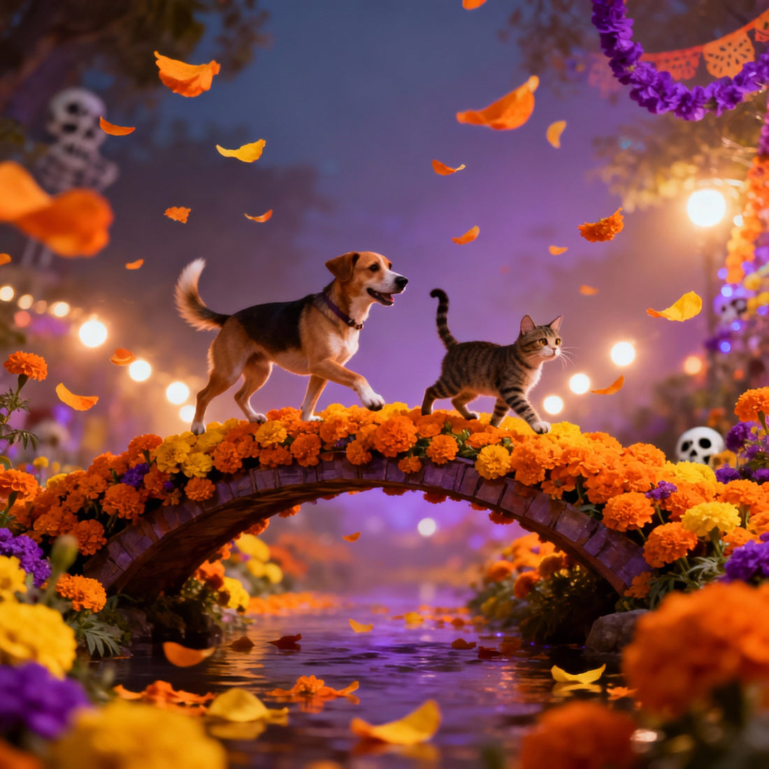 La moda digital que conmueve: mascotas cruzando el puente del Mictlán